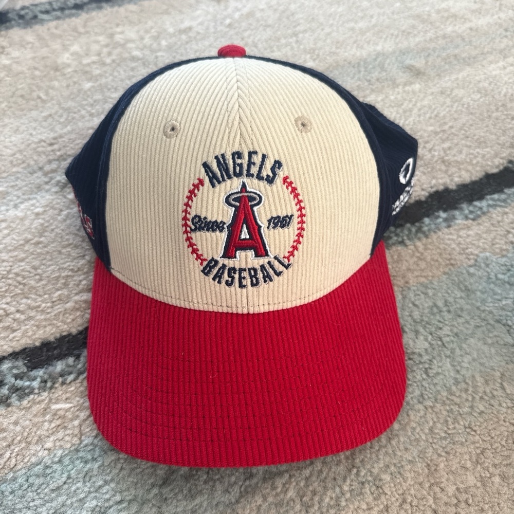 Los Angeles Angels Baseball Corduroy Cap - Red, Cream, Navy